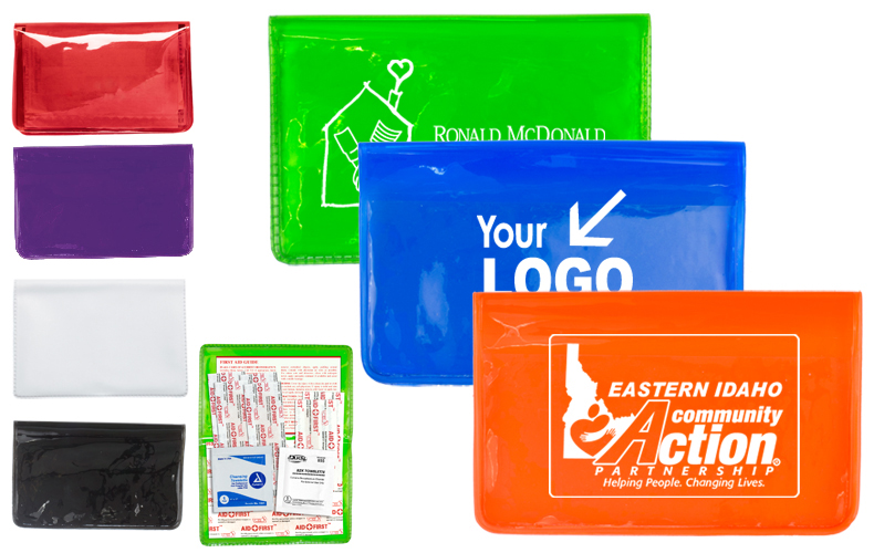 10 Piece Economy First Aid in Colorful Vinyl Pouch